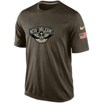 NBA New Orleans Pelicans Green Salute To Service Mens Nike Dri-FIT T-Shirt