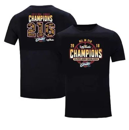 Men's Cleveland Cavaliers Adidas Black 2016 NBA Finals Champions Roster T-Shirt