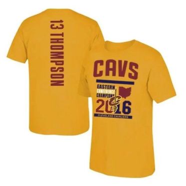 #13 Men's Cleveland Cavaliers Tristan Thompson Adidas Gold 2016 Eastern Conference Champions Name & Number T-Shirt