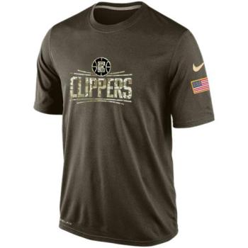 NBA Los Angeles Clippers Green Salute To Service Mens Nike Dri-FIT T-Shirt