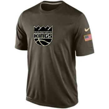 NBA Sacramento Kings Green Salute To Service Mens Nike Dri-FIT T-Shirt