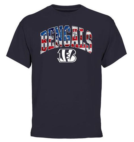 Men's Cincinnati Bengals Pro Line Navy Banner Wave T-Shirt