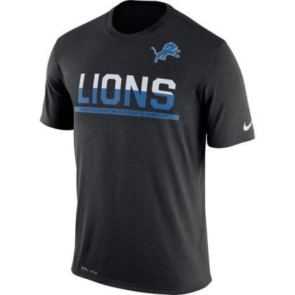 Mens T-Shirt_NFL Detroit Lions Nike Black Team Practice Legend Performance Dri-FIT T-Shirt