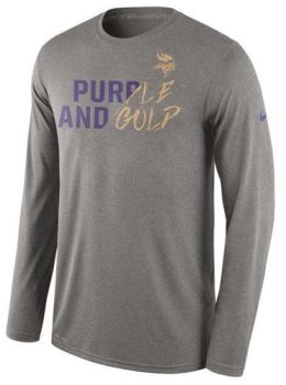 Mens Minnesota Vikings Nike Heather Grey -Gold Collection Long Sleeve T-Shirt