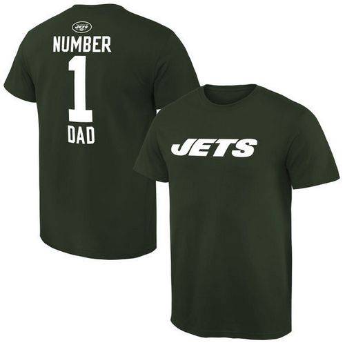 NFL New York Jets Mens Pro Line Green Number 1 Dad T-Shirt