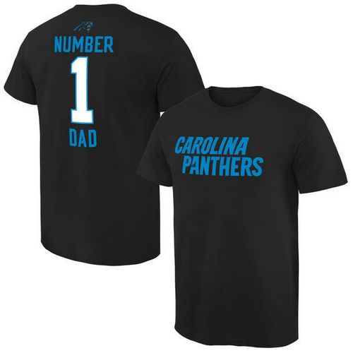 NFL Carolina Panthers Mens Pro Line Black Number 1 Dad T-Shirt