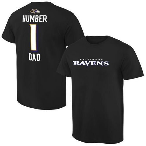 NFL Baltimore Ravens Mens Pro Line Black Number 1 Dad T-Shirt