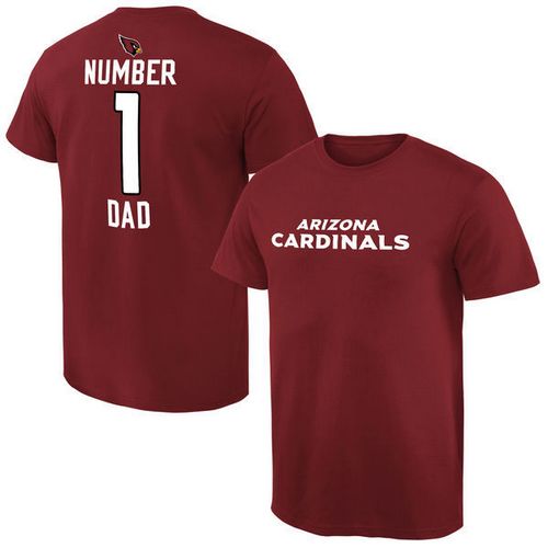 NFL Arizona Cardinals Mens Pro Line Cardinal Number 1 Dad T-Shirt