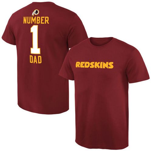 NFL Washington Redskins Mens Pro Line Burgundy Number 1 Dad T-Shirt