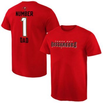 NFL Tampa Bay Buccaneers Mens Pro Line Red Number 1 Dad T-Shirt