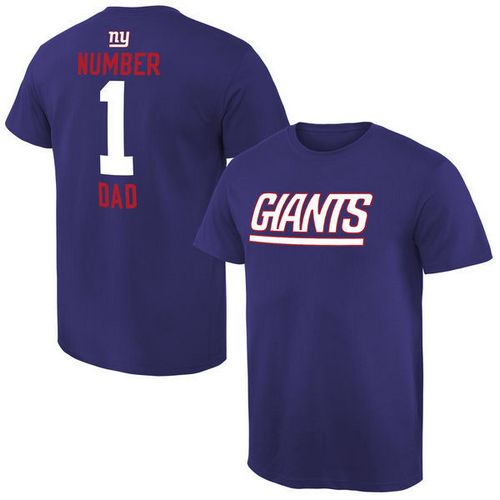NFL New York Giants Mens Pro Line Royal Number 1 Dad T-Shirt