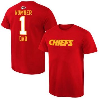 NFL Kansas City Chiefs Mens Pro Line Red Number 1 Dad T-Shirt