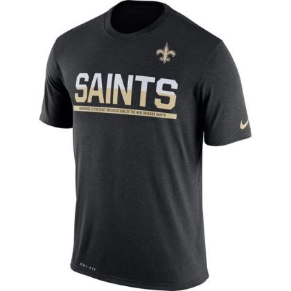 Mens T-Shirt_NFL New Orleans Saints Nike Black Team Practice Legend Performance Dri-FIT T-Shirt
