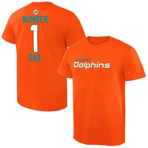 NFL Miami Dolphins Mens Pro Line Orange Number 1 Dad T-Shirt
