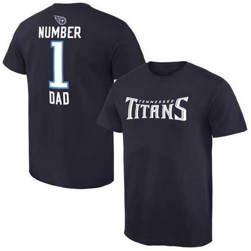 NFL Tennessee Titans Mens Pro Line Navy Number 1 Dad T-Shirt