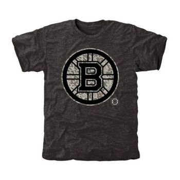 Mens Boston Bruins Black Rink Warrior Tri-Blend NHL T-Shirt