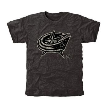 Mens Columbus Blue Jackets Black Rink Warrior Tri-Blend NHL T-Shirt