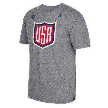 Adidas Team USA Logo For The 2016 World Cup Of Hockey T-Shirt T-Shirt Grey