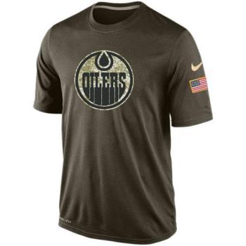 Mens Edmonton Oilers Green Salute To Service NHL Nike Dri-FIT T-Shirt