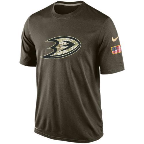 Mens Anaheim Ducks Green Salute To Service NHL Nike Dri-FIT T-Shirt