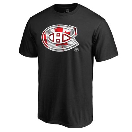 Mens Montreal Canadiens Black Banner Wave NHL T-Shirt