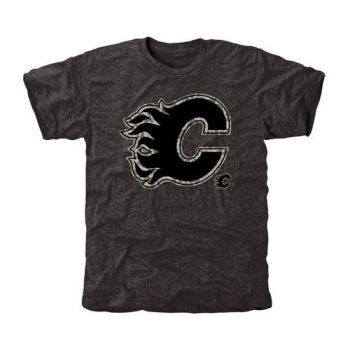 Mens Calgary Flames Black Rink Warrior Tri-Blend NHL T-Shirt