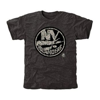 Mens New York Islanders Black Rink Warrior Tri-Blend NHL T-Shirt