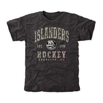 Mens New York Islanders Black Camo Stack Tri-Blend NHL T-Shirt