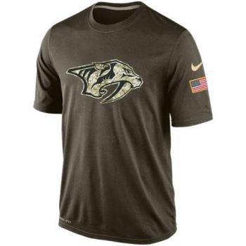 Mens Nashville Predators Green Salute To Service NHL Nike Dri-FIT T-Shirt