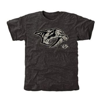 Mens Nashville Predators Black Rink Warrior Tri-Blend NHL T-Shirt