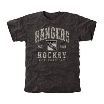 Mens New York Rangers Black Camo Stack Tri-Blend NHL T-Shirt