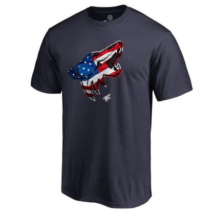 Mens Arizona Coyotes Navy Banner Wave NHL T-Shirt