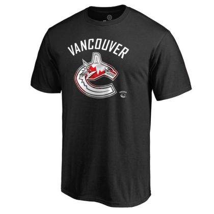 Mens Vancouver Canucks Black Banner Wave NHL T-Shirt