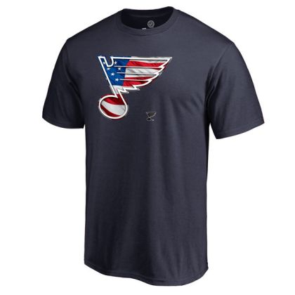 Mens St. Louis Blues Navy Banner Wave NHL T-Shirt