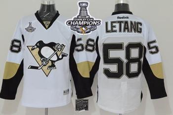 Pittsburgh Penguins #58 Kris Letang White 2016 Stanley Cup Champions Stitched NHL Jersey
