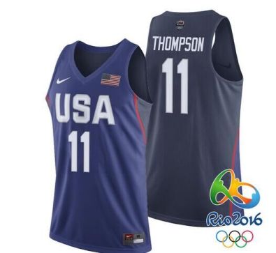 #11 Men's Klay Thompson New Nike Royal 2016 Olympics Team USA Basketball Rio Elite Replica Jersey