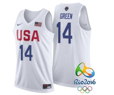 #14 Men's Draymond Green New Nike White 2016 Olympics Team USA Basketball Rio Elite Replica Jersey