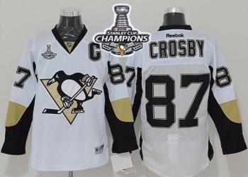 Pittsburgh Penguins #87 Sidney Crosby White 2016 Stanley Cup Champions Stitched NHL Jersey