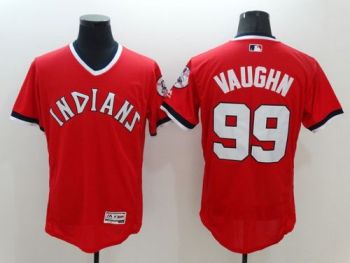 Mens Cleveland Indians #99 Ricky Vaughn Red Stitched 2016 Flexbase Authentic Pullover Baseball Jersey