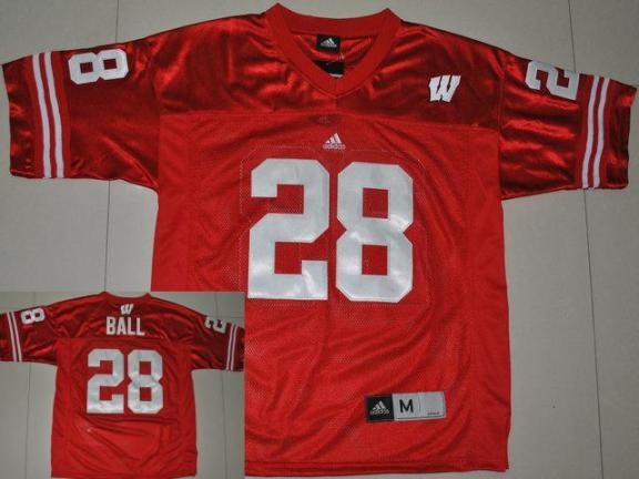 Wisconsin Badgers 28 Montee Ball Red College Football Jersey