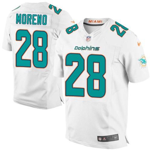Nike Miami Dolphins #28 Knowshon Moreno White Men's Stitched NFL Elite Jersey New