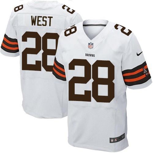 Nike Cleveland Browns #28 Terrance West White Men's Stitched NFL Elite Jersey
