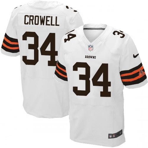 Nike Cleveland Browns #34 Isaiah Crowell White Men's Stitched NFL Elite Jersey