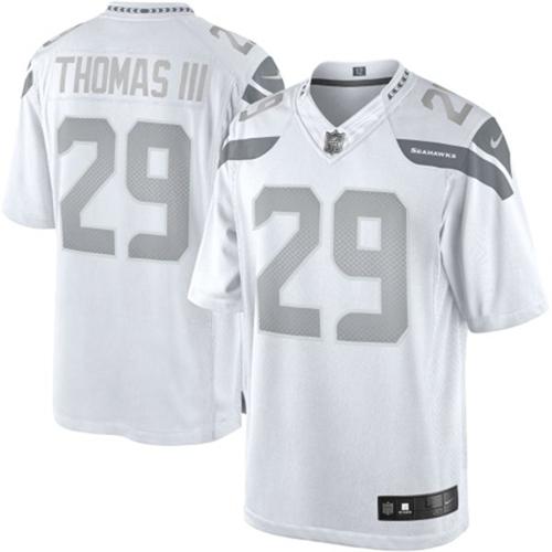 Nike Seattle Seahawks 29 Earl Thomas III White Men's Stitched Platinum Limited NFL Jersey