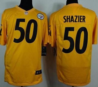 Nike Pittsburgh Steelers 50 Ryan Shazier Yellow Game NFL Jerseys