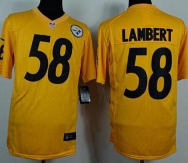 Nike Pittsburgh Steelers 58 Jack Lambert Yellow Game NFL Jerseys