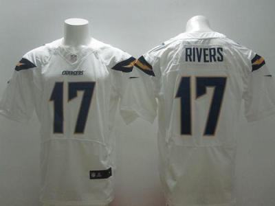 Nike San Diego Chargers 17# Philip Rivers White Men's Stitched Elite NFL Jerseys