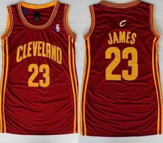 Women Cleveland Cavaliers 23 LeBron James Red Stitched NBA Jersey Dress