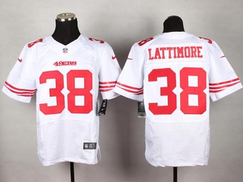 Nike San Francisco 49ers #38 Marcus Lattimore White Men's Stitched NFL Elite Jersey