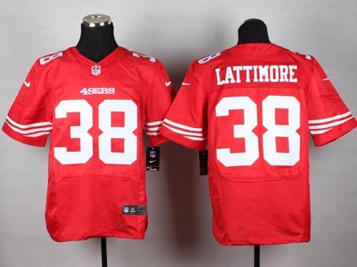 Nike San Francisco 49ers #38 Marcus Lattimore Red Team Color Men's Stitched NFL Elite Jersey